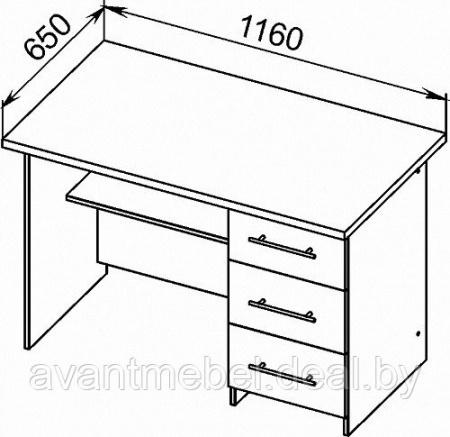 Стол письменный 116см